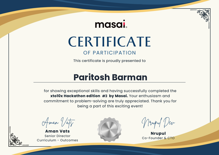 Hackathon Certificate