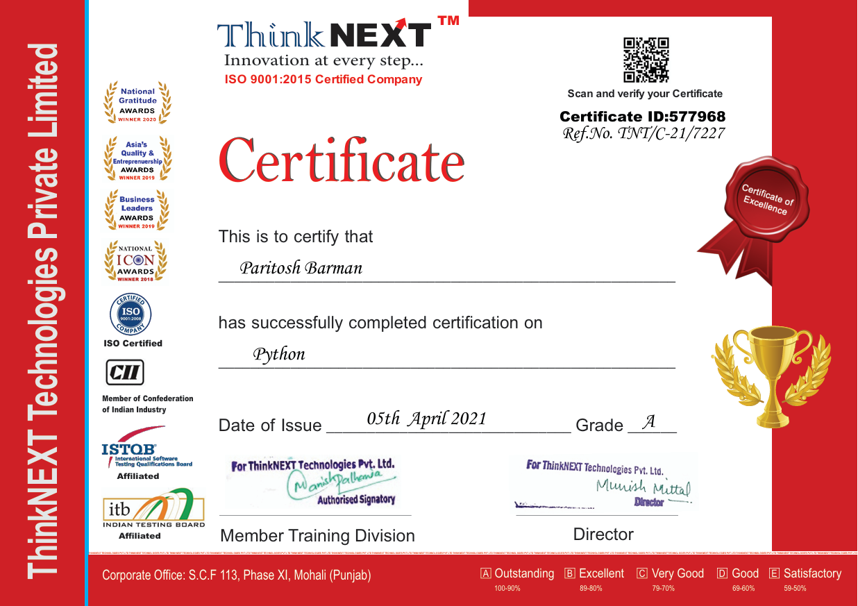 Python Certificate