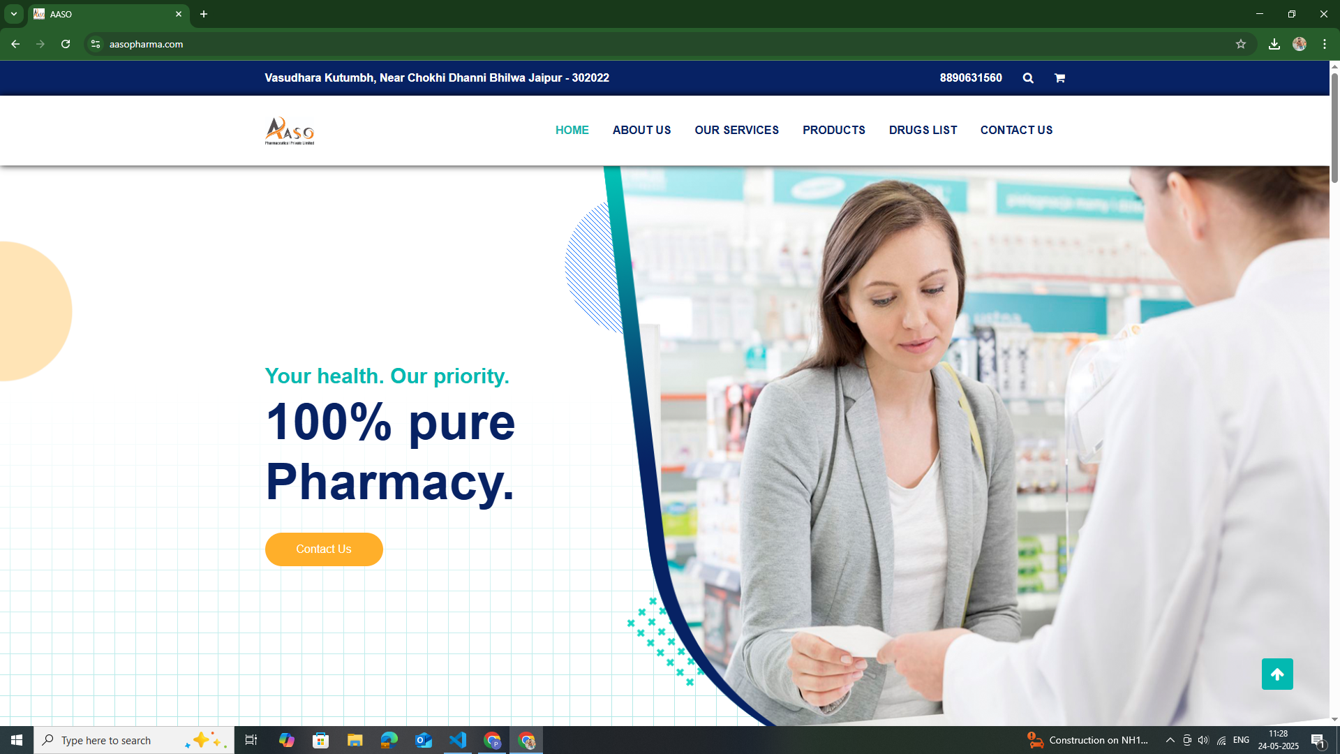 AASO Pharma Website Screenshot